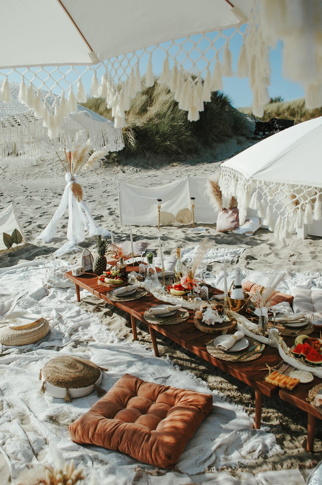 Velvet Decor luxe strandpicknick setup