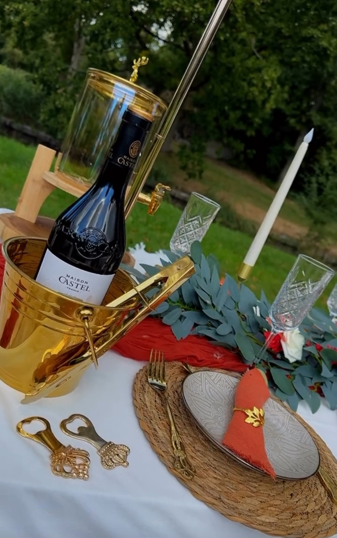 Velvet Decor gouden champagne detail